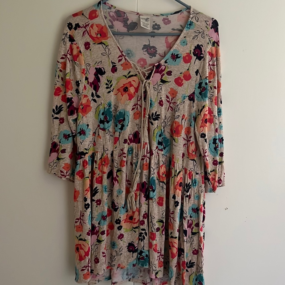 Cheery Floral Print Tunic